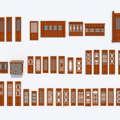 中式雕花木格窗花花格门花窗屏风中式木门