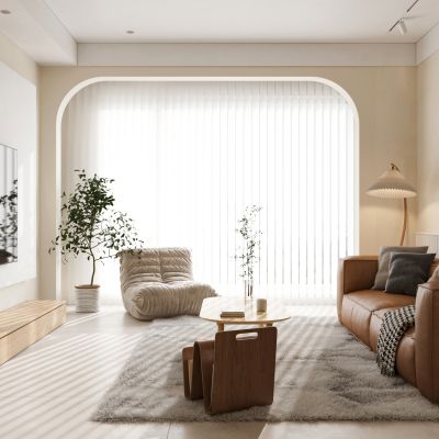 现代简约原木风客餐厅