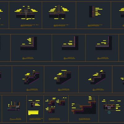 墙面吊顶地平门大样节点详图cad素材
