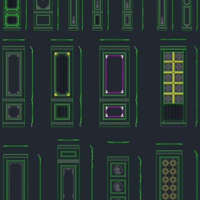 整木护墙板设计cad素材