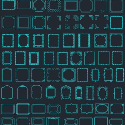 角花边框雕刻花纹cad素材