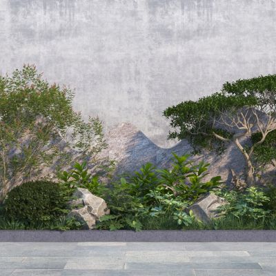 现代灌木植物堆组合3D模型