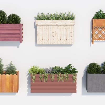 现代植物花箱花池花架