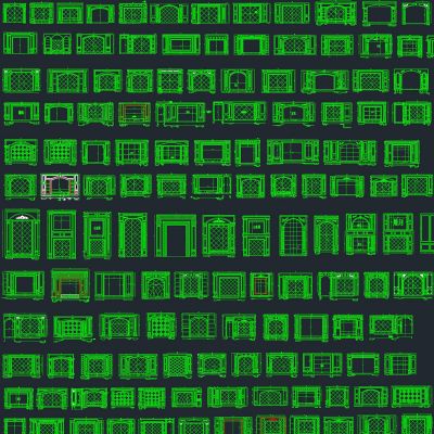 大理石电视机背景墙cad素材