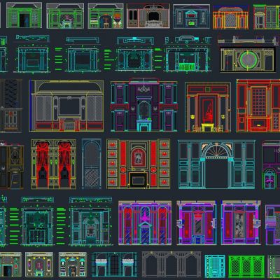 家居客厅餐厅背景cad素材