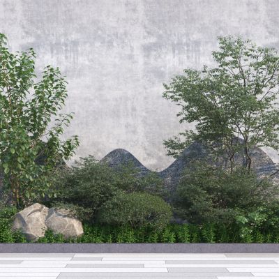 现代灌木组合3D模型