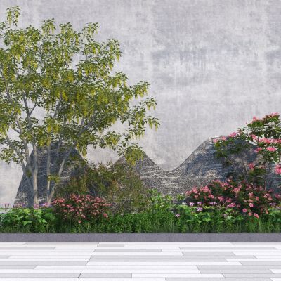 现代灌木植物堆组合3D模型