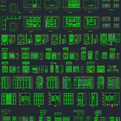 衣柜设计图纸cad素材