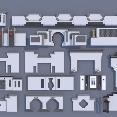 中式马头墙 乡村文化墙 新农村围墙