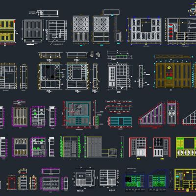 鞋柜图纸cad素材