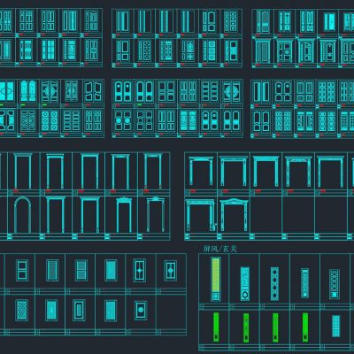 实木门款式cad素材