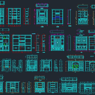 酒柜设计图纸cad素材