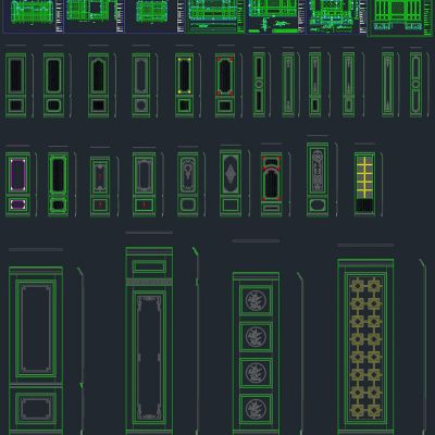 整木护墙板背景墙设计cad素材