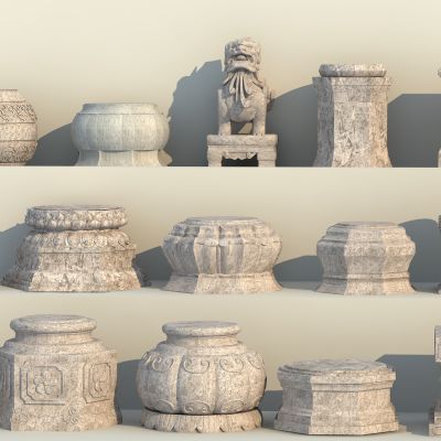中式柱础 柱子 石鼓 柱础石