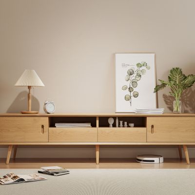 现代简约原木电视柜