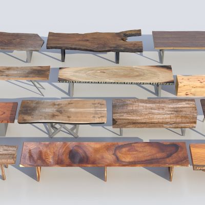 现代户外木制长椅