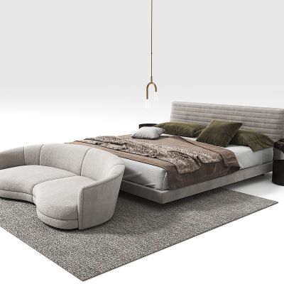 现代双人床组合