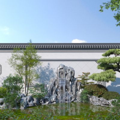 新中式假山 园林景观水池  太湖石