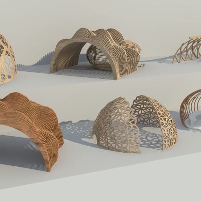 现代廊架_休闲亭廊