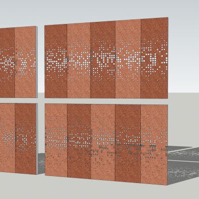 现代风格景墙围墙 镂空板 镂空景墙 