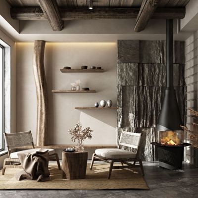 侘寂风 民宿 休闲区