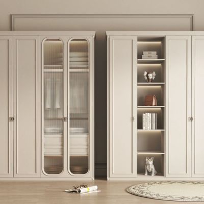 奶油风衣柜 衣橱