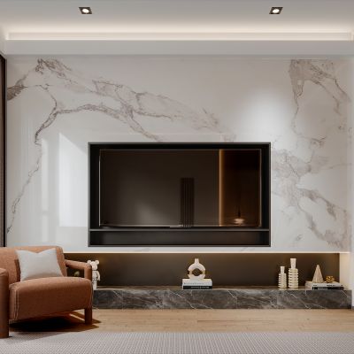 现代简约轻奢电视背景墙