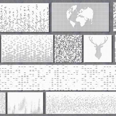 现代风格景墙围墙 镂空板 镂空景墙 