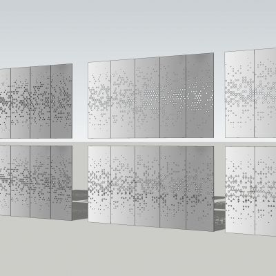 现代风格景墙围墙 镂空板 镂空景墙 