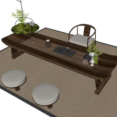 新中式茶桌椅组合