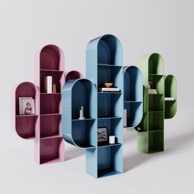 儿童，卡通，仙人掌，书柜