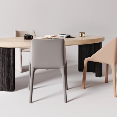 现代侘寂餐桌椅