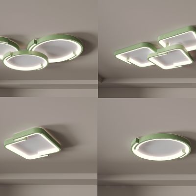 卧室灯 吸顶灯 现代简约 大气圆形 主卧客厅房间灯 3d模型组合