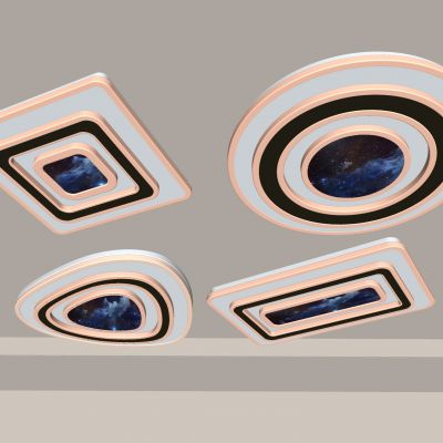 现代  简约大气  轻奢  大厅主灯  卧室吸顶灯 3d模型组合