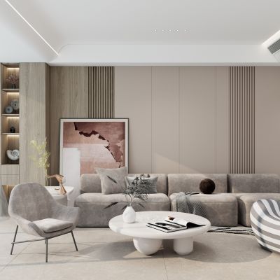 现代风客厅沙发墙