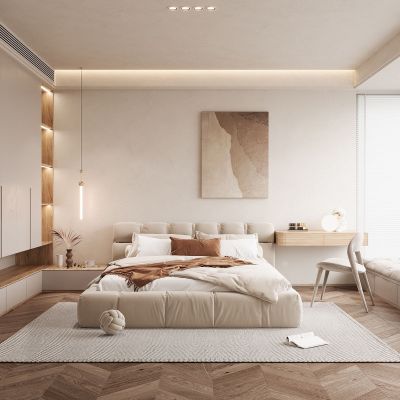 现代奶油风卧室