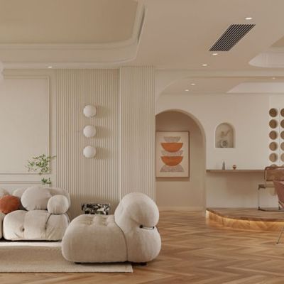 奶油风客厅餐厅