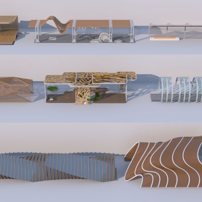 现代景观廊架3D模型