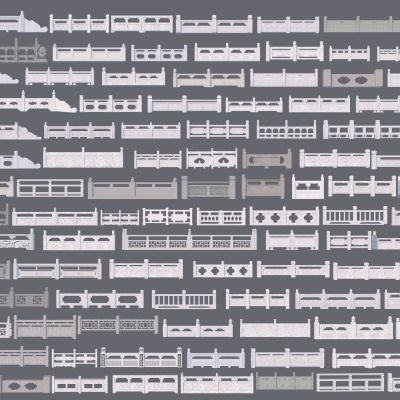 中式石栏杆3D模型