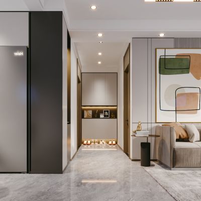 现代简约轻奢入户玄关