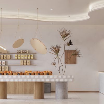 现代侘寂甜品店面包店