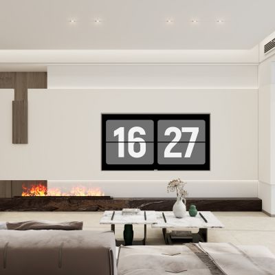 奶油简约电视墙