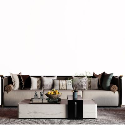 新中式沙发 茶几