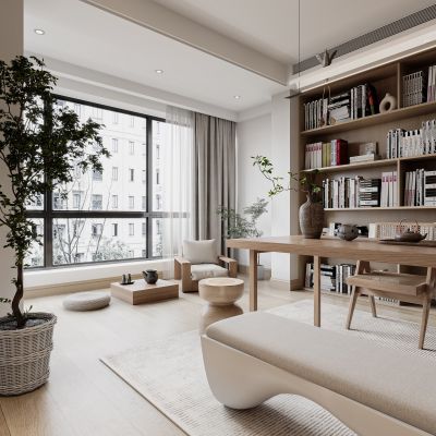 原木风别墅客餐厅