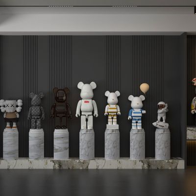 现代暴力熊公仔 装饰摆件 雕塑3D模型