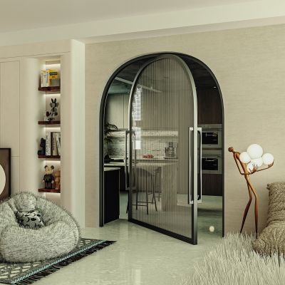 侘寂风客厅旋转门