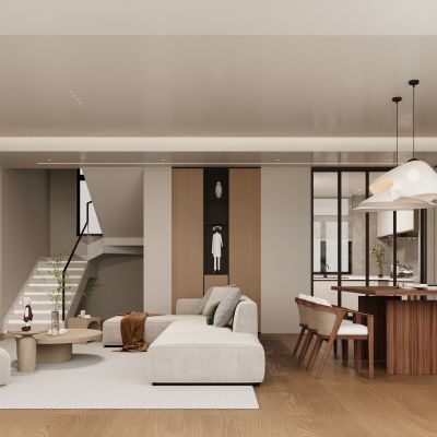 现代家居客厅_沙发茶几组合_休闲椅