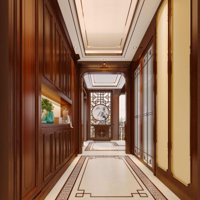 新中式简约轻奢玄关