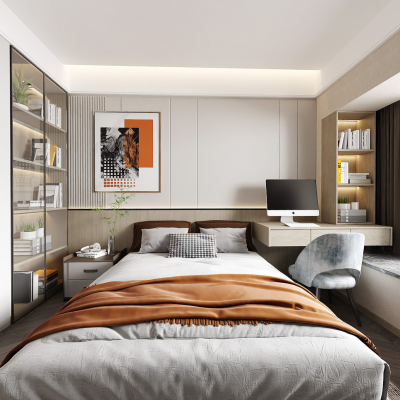 现代卧室全景模型