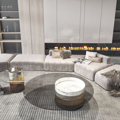 现代沙发茶几组合